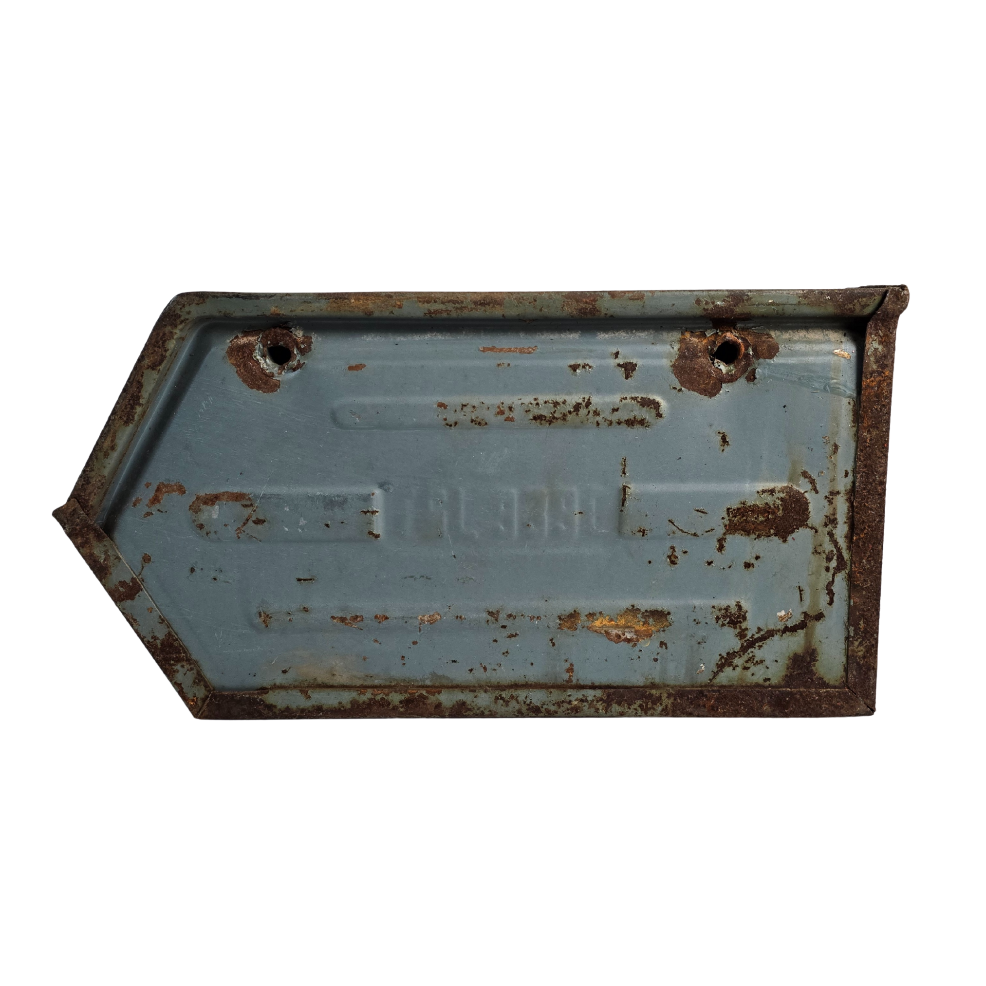 Alte Metallkiste blau